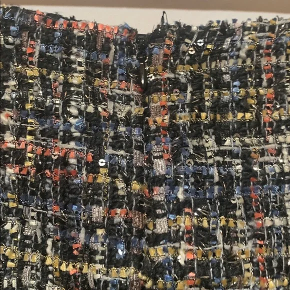 CeCe Multicolor Tweed with Metallic Thread Faux Wrap Skirt size 14 EUC - Picture 6 of 7